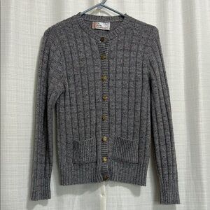 Vintage It’s pure Gould Knit Cardigan Sweater Women’s Small Gray Cottagecore